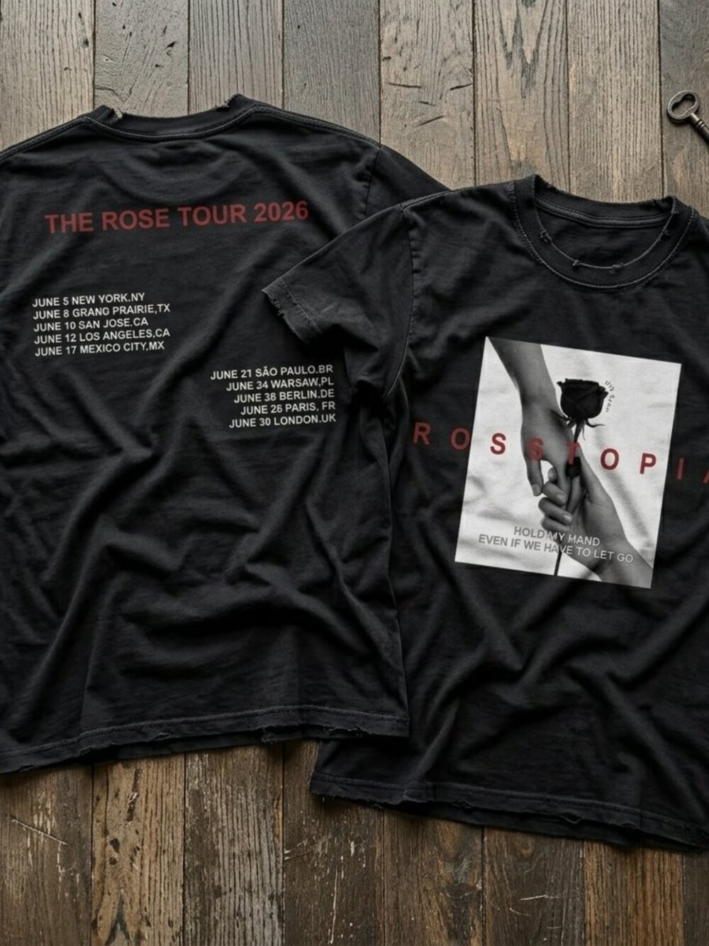 The Rose Rosetopia Tour 2026 Shirt Kpop Band Concert Tee Two Sided